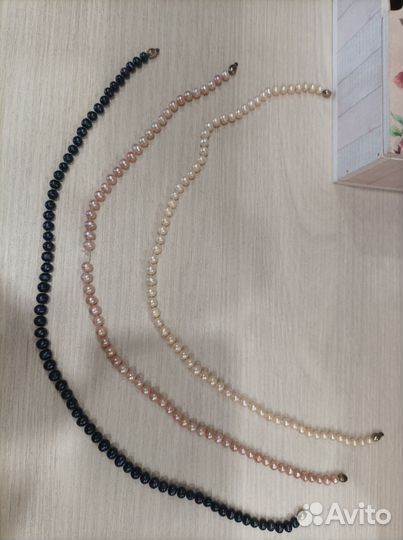 Жемчужные бусы натуральный жемчуг