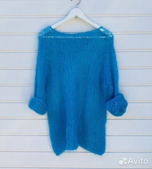 Вязаная паутинка ручной работы из плотного мохера