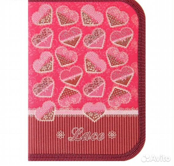 Пенал 1отд. пкt-7-24 Кружевные сердца