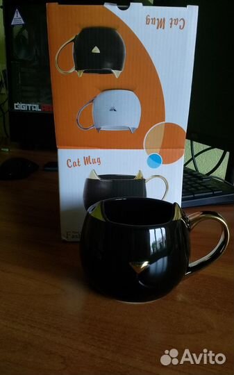 Керамическая чашка котик