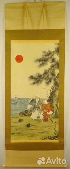 Kakejiku. Гравюра-свиток. takasago. Япония