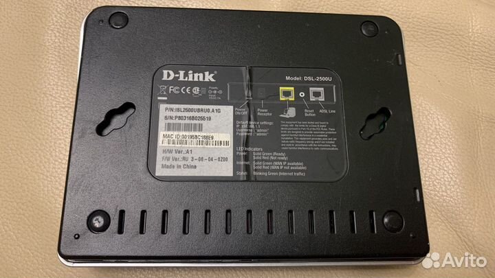 Роутер D-Link dsl2500 u