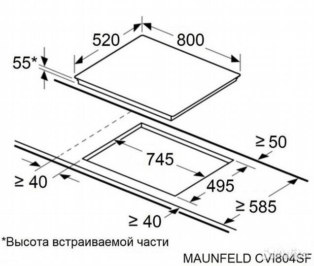 Варочная поверхность maunfeld CVI804sflgr Inverter