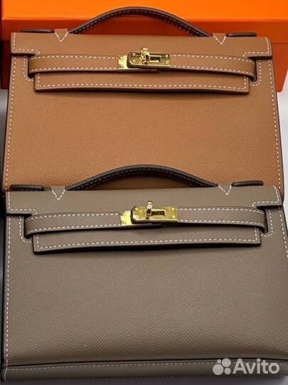 Сумка кожаная hermes kelly pochette