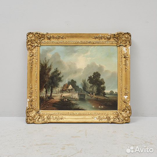 Картина Англия 19 век Масло холст Пейзаж