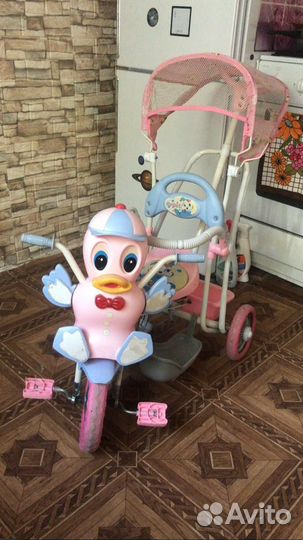 Трехколесный велосипед с ручкой