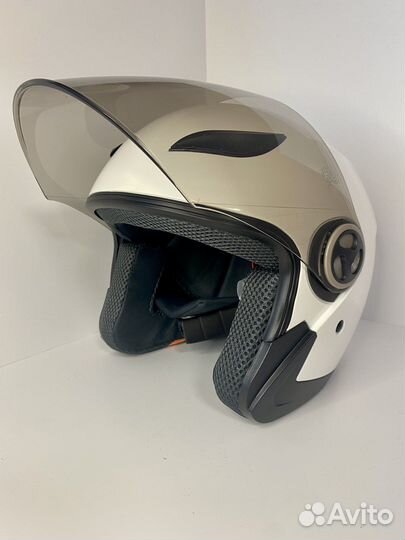 Мотошлем открытый новый белый