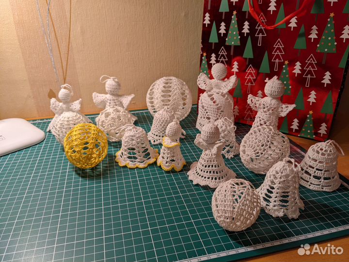 Елочные украшения вязаные крючком