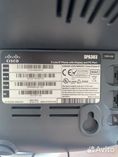 Телефон cisco spa303 с блоком питания