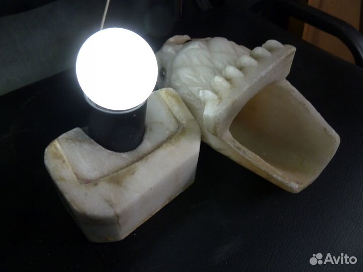 Мраморный светильник-ночник сова