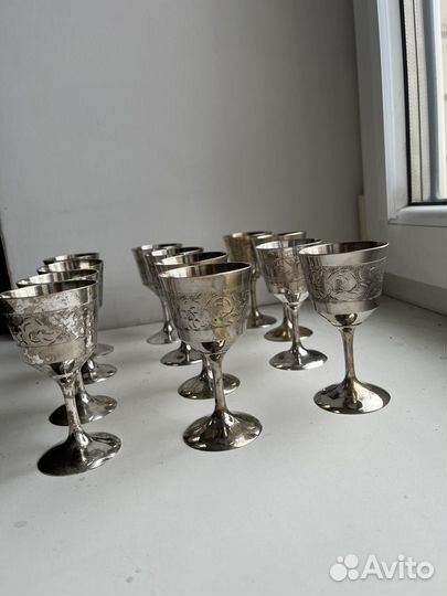 12 посеребренных рюмок Германия