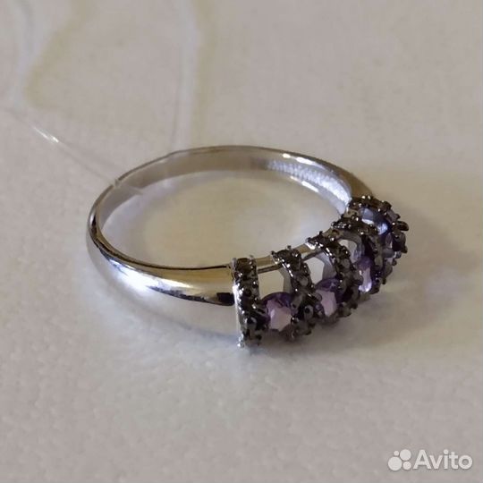 Нат Аметист серебряное кольцо