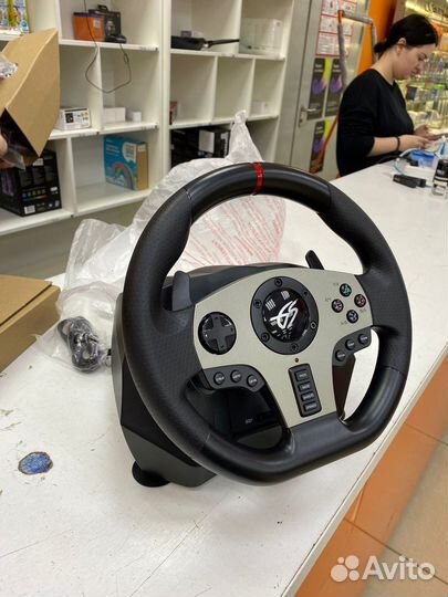 Игровой руль с 3 педалями dexp Wheelman Pro GT