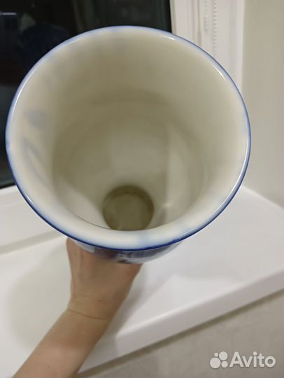 Ваза «синяя птица» фарфор кобальт винтаж