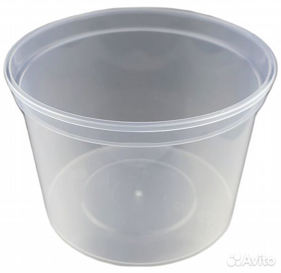 Одноразовая банка с крышкой 500 мл. прозрачная