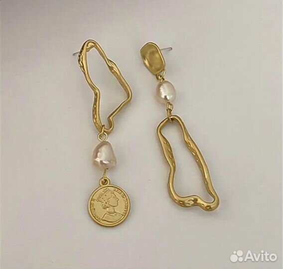 Серьги стильные ассиметрия