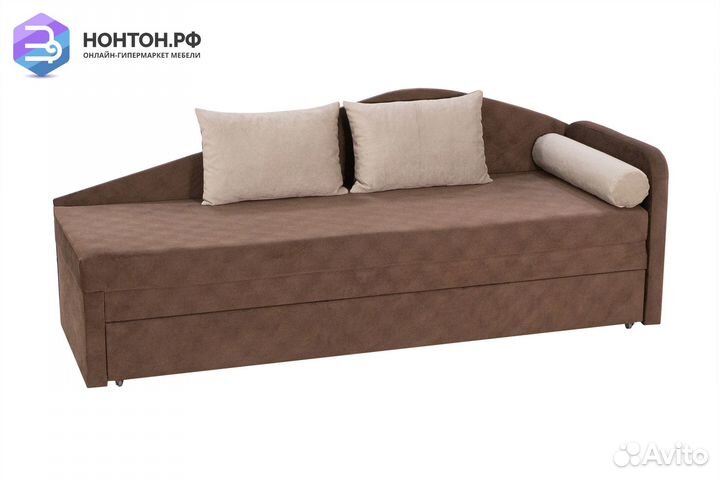 Диван еврософа Верди правый коричневый