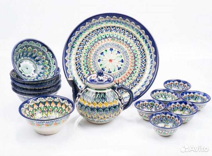 Набор узбекской посуды. Комплект на 6 персон