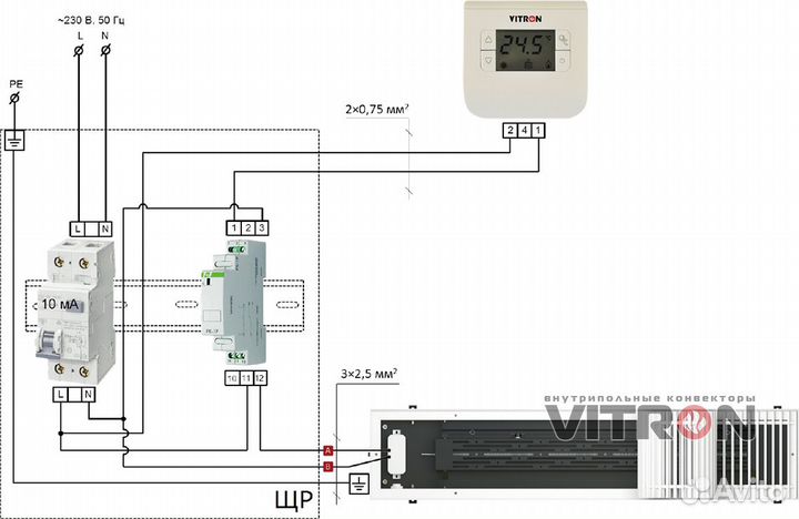 Конвектор в пол электрический без вентилятора 90