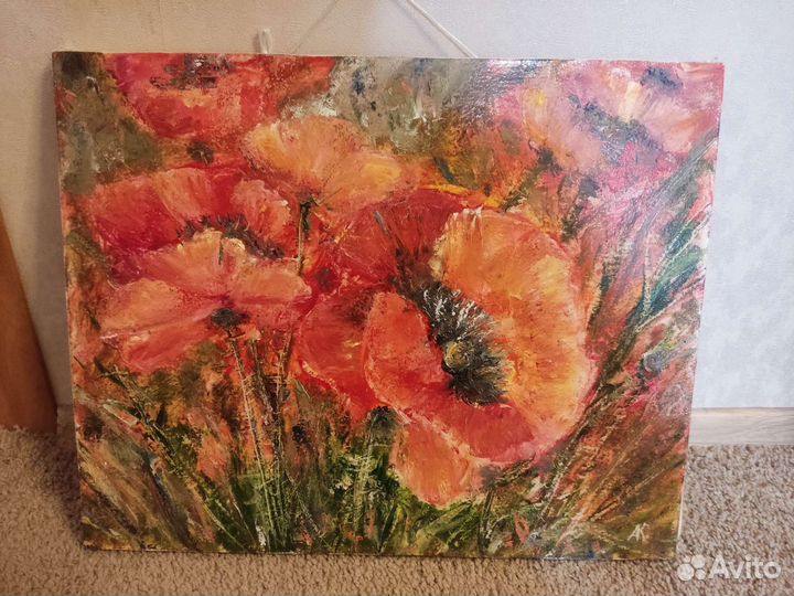 Картина маслом Маки