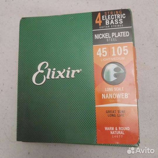 Струны для басс гитары Elixir 45-105 NanoWeb