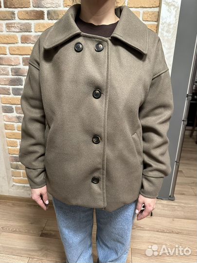 Полупальто женское размер 44 коричневое