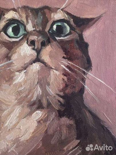 Подарок интерьер котик картина