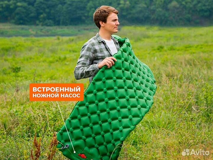 Туристический коврик с встроенным насосом