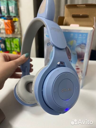 Наушники с кошачьими ушками CAT беспроводные RGB