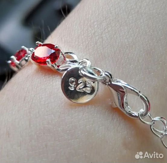 Браслет 925 рубин