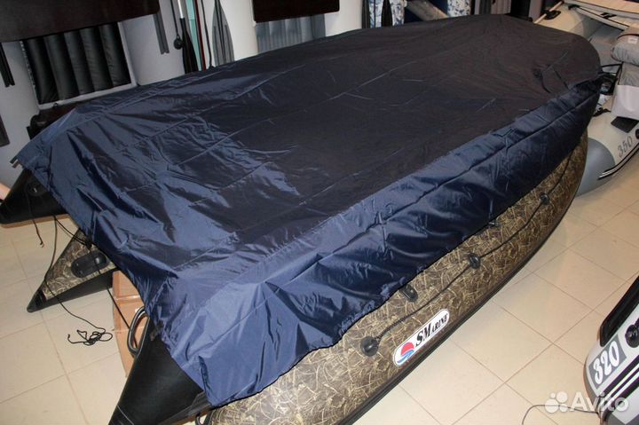 Тент стояночный для лодки пвх Синий