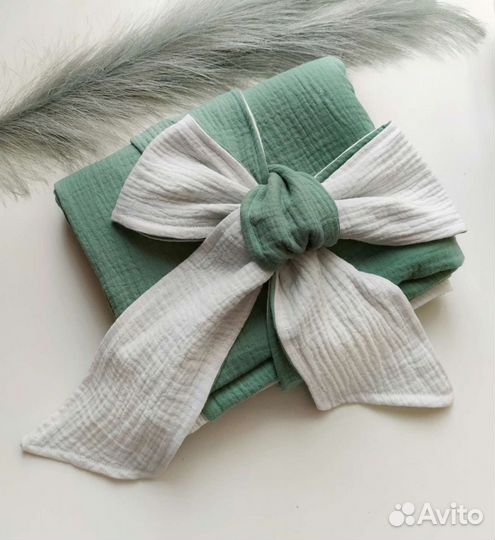 Плед одеяло на выписку из муслина