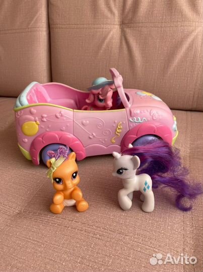 Машинка и лошадки My little pony