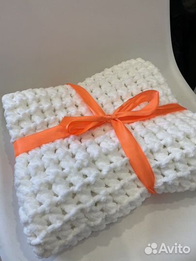 Плед детский плюшевый вязанный