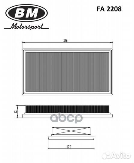 Фильтр воздушный FA2208 BM-Motorsport