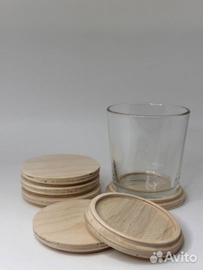 Крышки деревянные для свечей в стакане