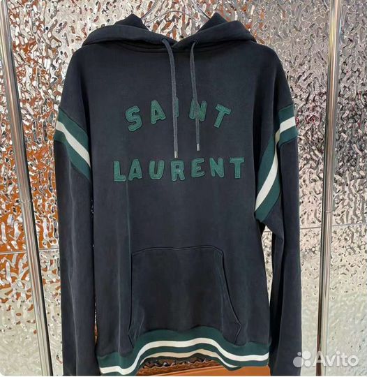 Saint Laurent худи с нашивкой-логотипом