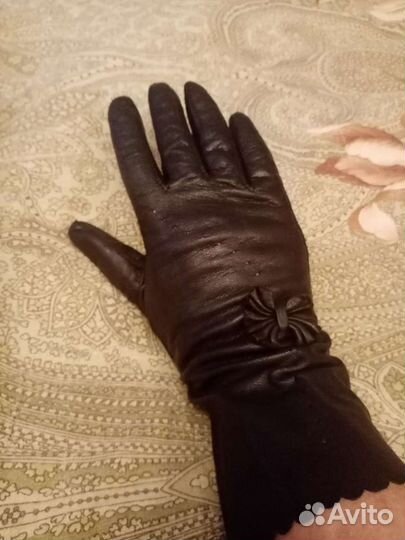 Перчатки натуральная кожа. Длинные