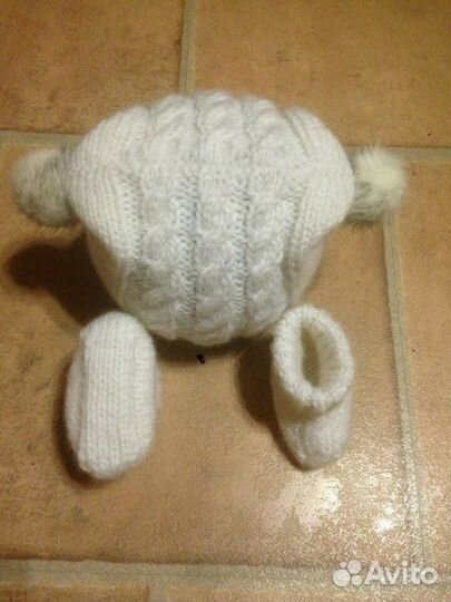 Ручная работа шапочка и пинетки 3-6 месяцев