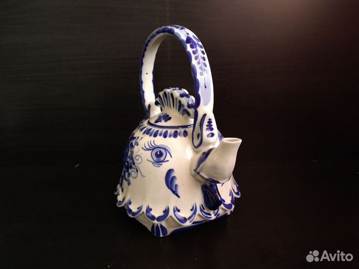 Гжель чайник, кружка, набор для специй, соусник