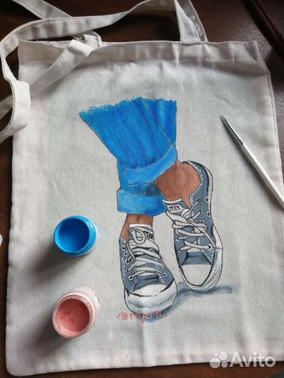 Сумка-шопер с ручной росписью