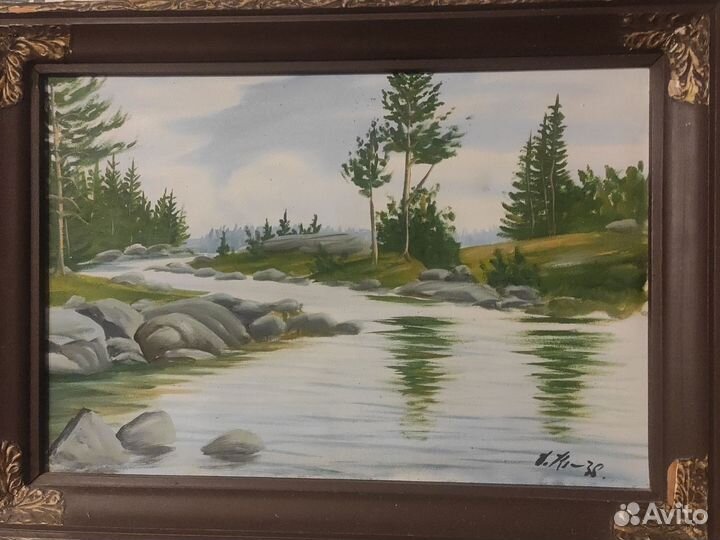 Картина маслом на холсте старинная