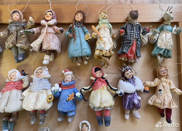 Коллекция ватных елочных игрушек