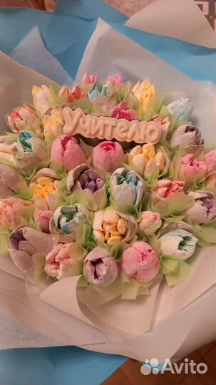 Цветы из зефира день учителя воспитателя