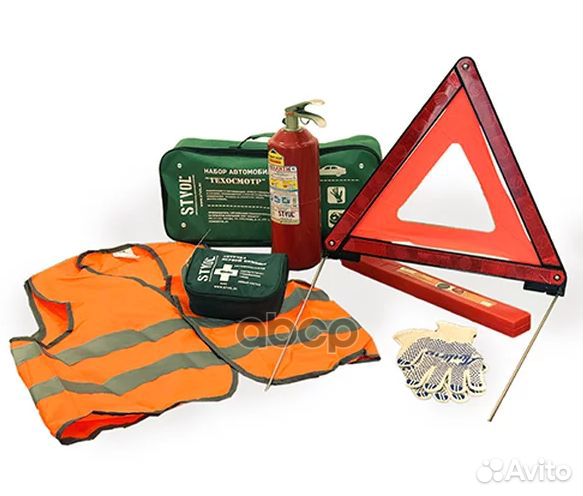 Наб.автомоб.Техосмотр-2/гост Знак+Аптечка+Огнет