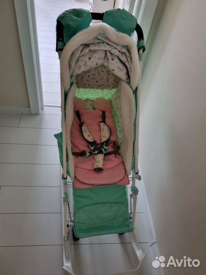 Санки-коляска Nika Disney baby 2 с Минни Маус