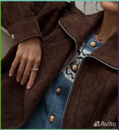 Женский бомбер-косуха экокожа коричневый