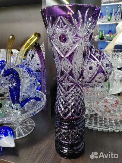 Ваза для цветов хрустальная