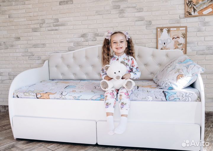 Кроватка тахта Вэлли белая 160-80