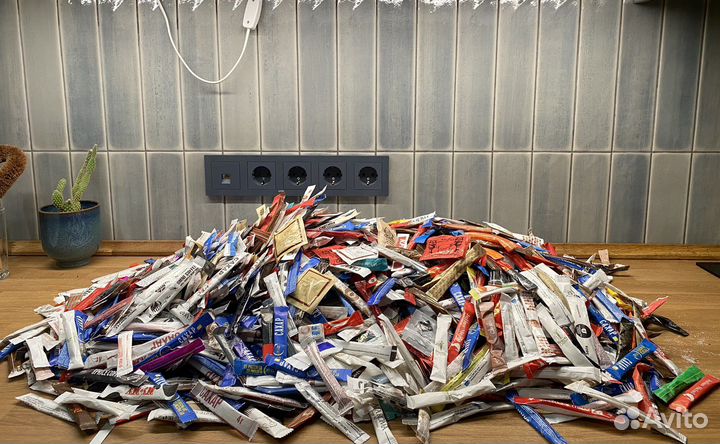 Коллекция сахара в пакетиках